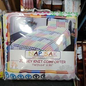 Twin SIZE Jersey Knit Comforter 100% Combed Cotton